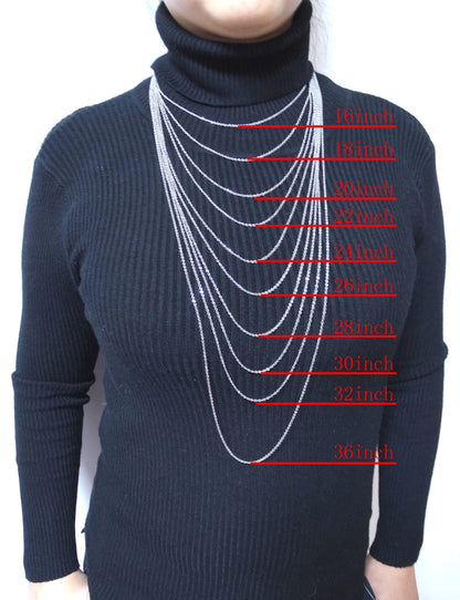Men Women Jewerly 1mm 16" 18" 20" 22" 24" Inches Links Chain Fashion Necklace Stainless Steel Necklace Classic Pop Rolo Chain
