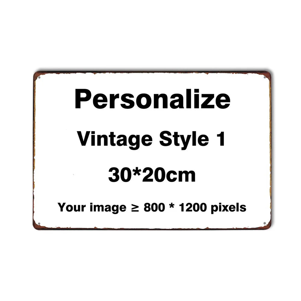 Custom Metal Tin Sign Vintage Wall Art Poster Personalise Room Decoration, Personalized Gift Free Design - 2030HorizontalRetr