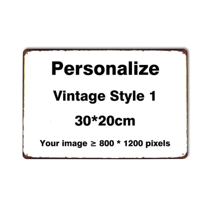 Custom Metal Tin Sign Vintage Wall Art Poster Personalise Room Decoration, Personalized Gift Free Design - 2030HorizontalRetr