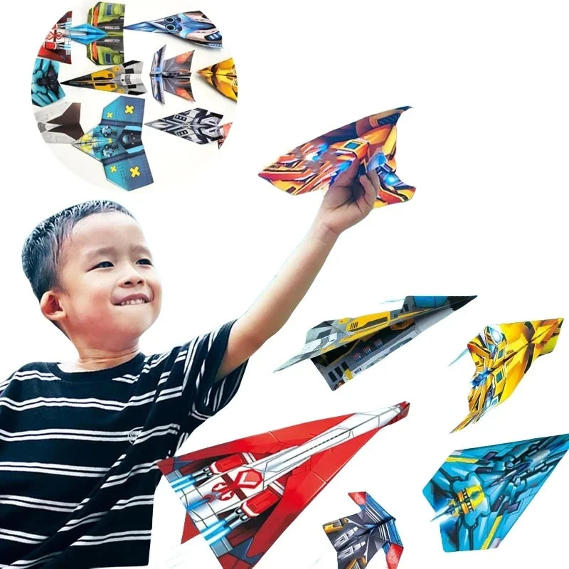 36Pcs DIY Children's Origami Airplane Parent-Child Full-Color Handmade Toy Airplane Educational Toy Hands-On Ability Puzzle T
