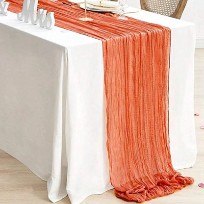 Semi-Sheer Gauze Table Runner Sage Cheesecloth Table Setting Dining Vintage Wedding Decoration Banquets Arches Retro Boho Dec