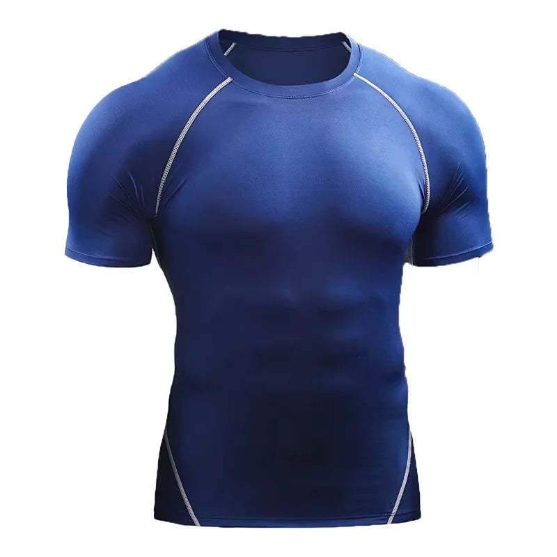 2026 Compression T Shirt Men Summer Sportswear Running T-shirt Elastic Quick Dry Sport Tops Tee Athletic Gym Workout Shirts M