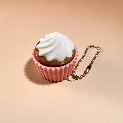 Calming Keychain Keys Finger Button Anti-stress Toys Strawberry Cake Ice Pizza Funny Decompression Gifts for Children Adults 