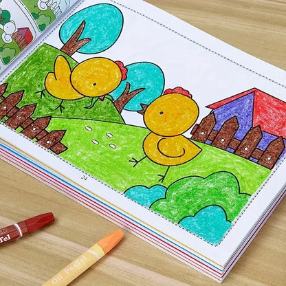 46-Page Kids Drawing & Painting Coloring Book - Educational Art Supplies for Creative Learning, Gift for Boys & Girls, Chines