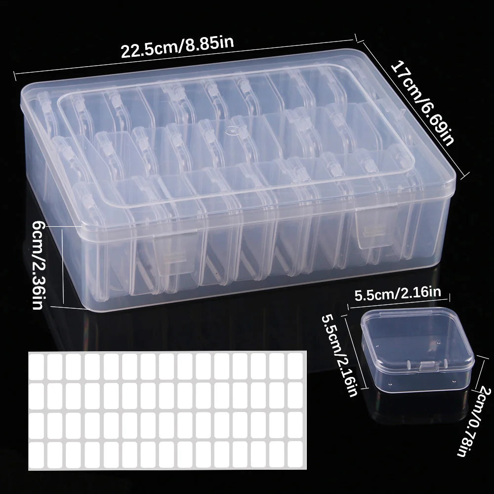 DIY Diamond Painting Embroidery Storage Box, Nail Art Jewelry Rhinestone Mosaic Storage Container, Multifunctional Storage Bo