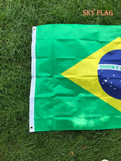 SKY FLAG Large Brazil Flag 60x90cm 90x150cm Hanging Polyester Digital Print Brasil Brazilian Banner Flag for Celebration
