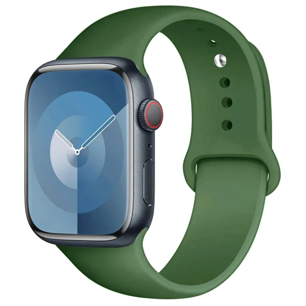 Silicone Band For Apple Watch strap 44mm 45mm 40mm 41mm 42-38mm 45 mm sport bracelet iwatch series 8 7 6 5 4 3 SE 9 Ultra 2 4
