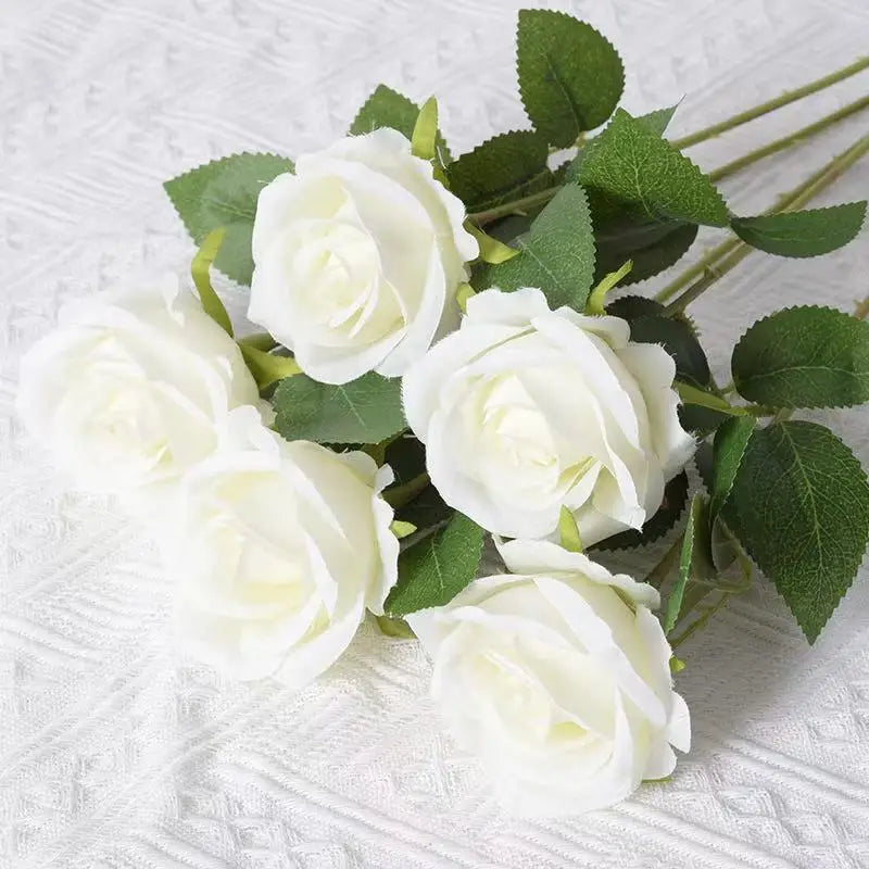1/5/10/20pcs Roses Artificial Flowers Rose Flower Branch Artificial Red Roses Realistic Fake Rose for Wedding Home Decor - Si