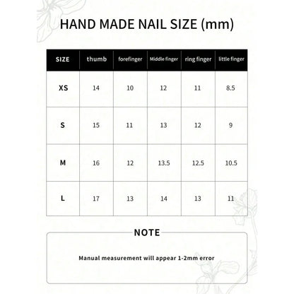 10pcs Handmade Almond Shaped Nail Art Pieces, Inlaid With Golden Flower Strips Detachable and Reusable