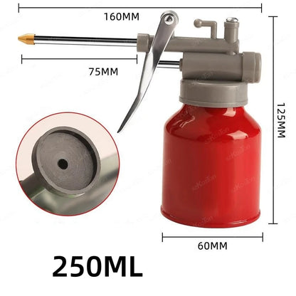 250ml Oil Can Spout Thumb Pump Oiler Oil Can Pot Lubrication Oil High Pressure Nozzle Pump Oiler Grease for Car Repair Tools