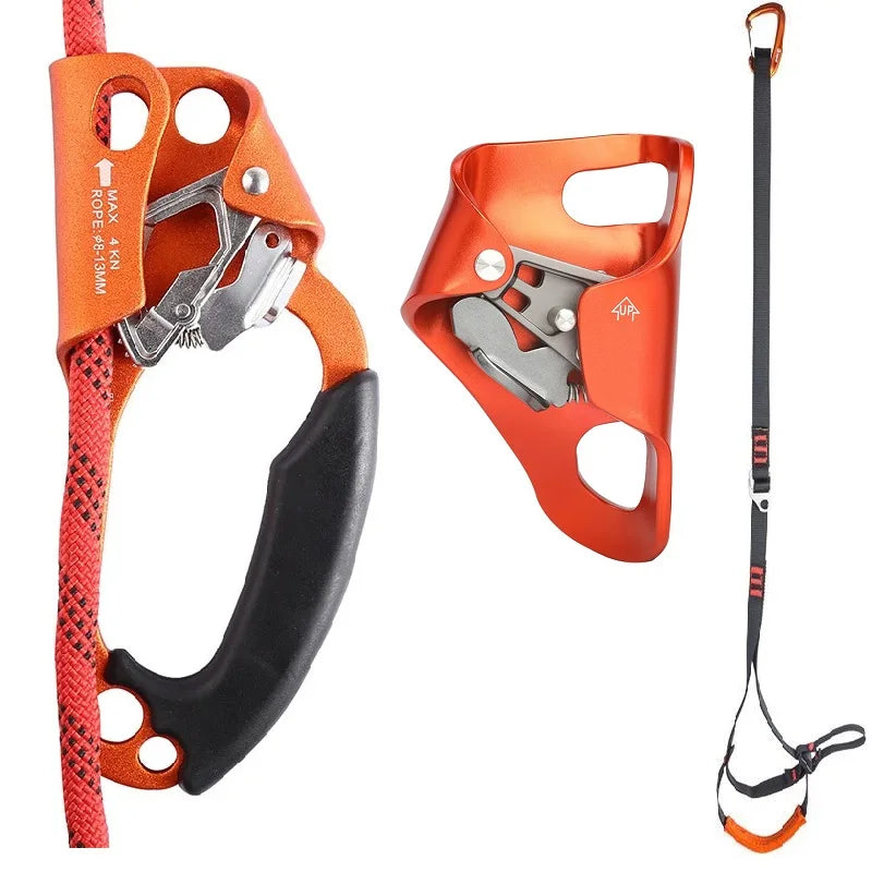 Outdoor Rock Climbing Hand Ascender SRT Ascend Device Mountaineer Handle Ascender Left Hand Right Hand Climbing Rope Tools - 