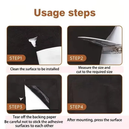 30x100cm Black Fabric Self-adhesive Adhesive Cloth for Car Interior Modification Door Panel Workbench DIY Supply