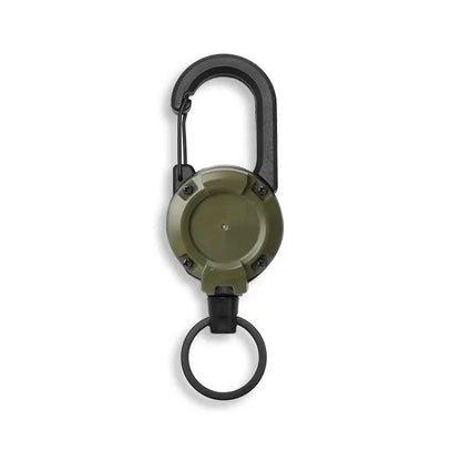 Retractable Heavy Duty Pull Reel Carabiner Strong Steel Wire Rope Buckle Spring Key Ring Outdoor Sporty attachment Keychain T