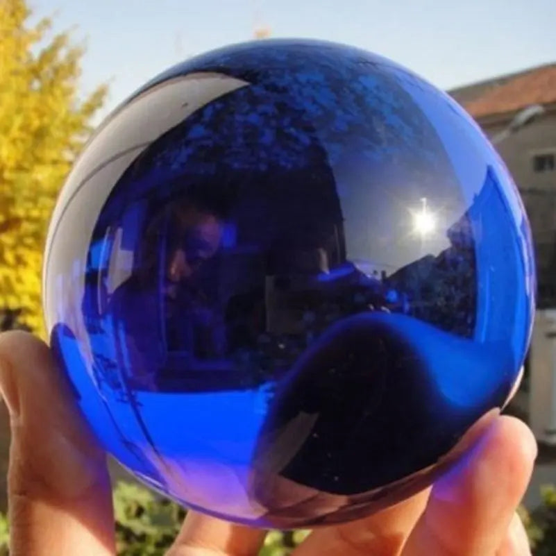 40MM Blue Crystal Ball Ornaments Asian Rare Natural Magic Glass Ball Healing Sphere Photography Decoration Home Decorative Ba