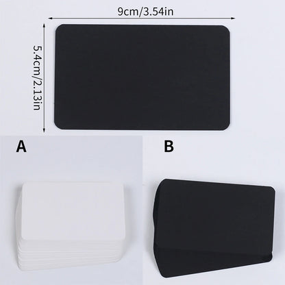 100Pcs Blank Cards 9x5.5cm Thick Cardstock Business Gift Cards Message Note Cards School Supplies White Black