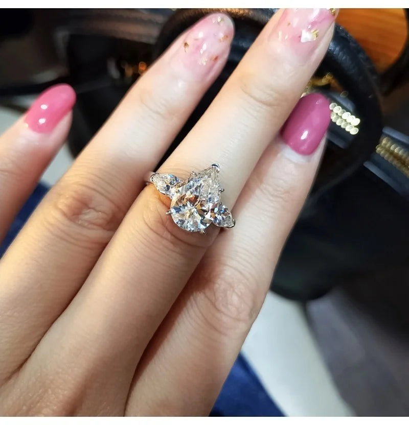 CAOSHI Simple Luxury Female Wedding Bands with Shinning Zirconia Stone Temperament Women Trendy Jewelry Delicate Promise Ring