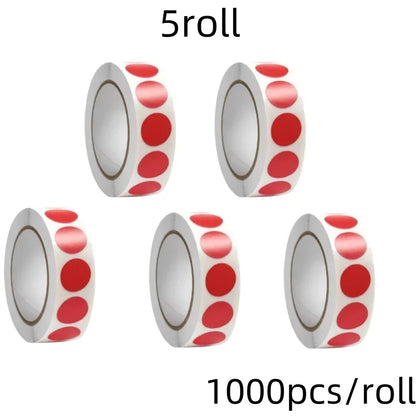 1000 PCS Color Dot Label Sticker Classification Mark Coated Paper Sticker Rolls Kawaii Stationery Aesthetic