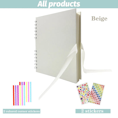 11.5 x 8.5-inch Scrapbook Album, Wedding Guest Book, Anniversary Memory Scrapbook, Wedding Photo Album & DIY Craft Album - be