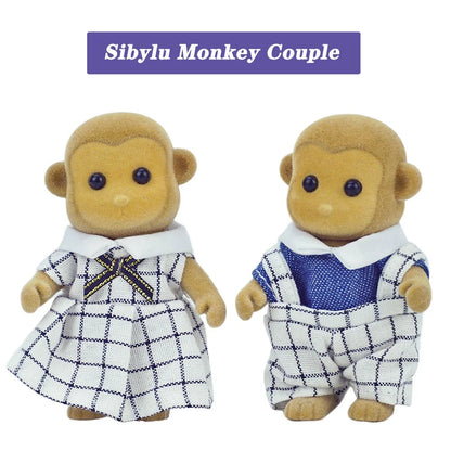 Forest Animal Family 1_12 Dollhouse Accessories Mini_yythk - Monkey Couple