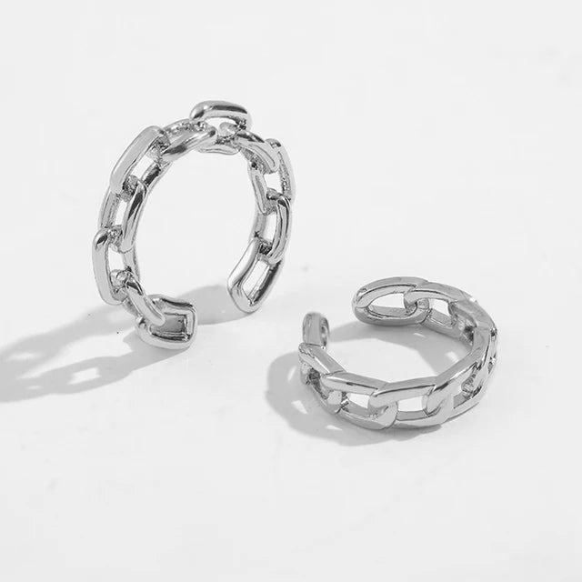 Fake Piercing Earcuff Double Circle Ear Cuff Faux Earrings for Women Man Hiphop Vintage Cuffs Earclips Accessories Korean Fas