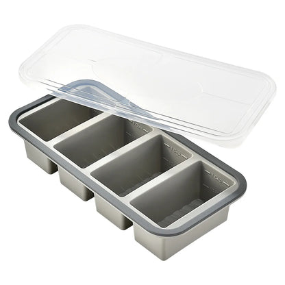 New Freeze Preservation Mold Giant Large Silicone Ice Cube Tray Mold with Lid Food Storage Container Baking Mold Kitchen Tool