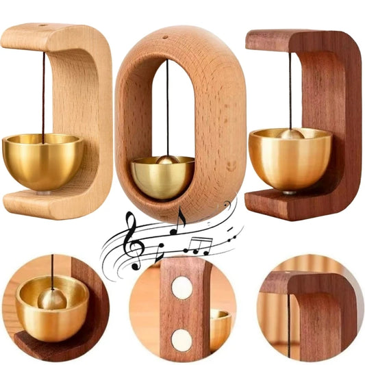 Magnetic Hanging Door Bell Wooden Doorbell Wind Chimes Beech Wood Shop Keeper Bells for Home & Business Door Opening Decorati