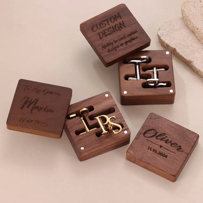 Personalized Initial Cufflinks Custom Monogram Letter Cuff Links for Men Valentine's Day Romantic Gift Engraved Name Initia