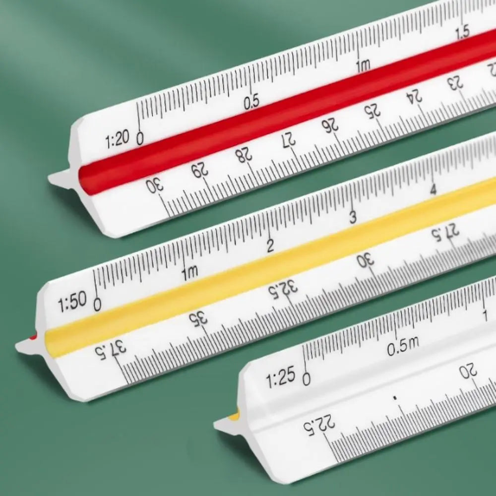Three-edge scale triangle large-scale drawing indoor architectural drawing magnifying ruler parallel t-shaped garment design 