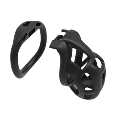 Chastity Men's Lock Chaste Vessel Black Light Pvc Penile Ring Snap Ring Multi Size Cage SM Sex Toys BDSM 3D Invisible Lock