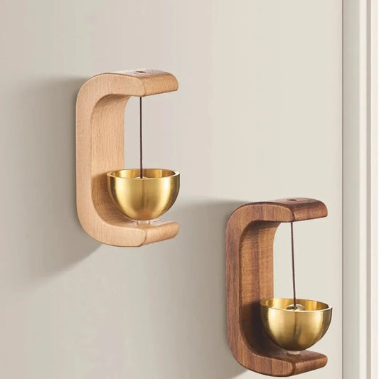 Hanging Decorations Wooden Wind Chimes Wireless Doorbell Entrance Door Bell Decorative Wind Bell for Home Opening