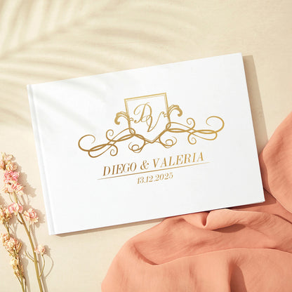 Personalized Guest Book for Wedding Noble Message Photo Album Simple Elegant Horizontal Wedding Reception Signing Book Party 