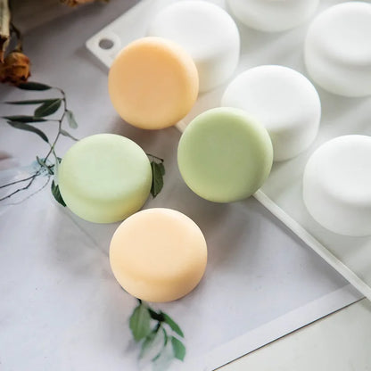 15 Cavity Round Soap Mold Silicone Molds for Soap Making 3D Handmade Soap Forms Soap Silicon Molds