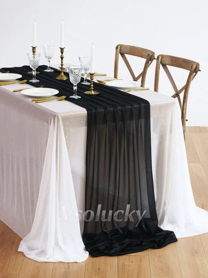 Table Runner Luxury Sheer for Wedding Rustic Boho Party Bridal Shower Birthday Christmas Decorations