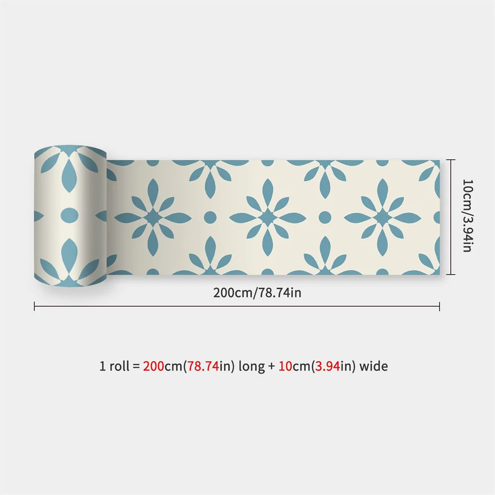 Mosaic Bathroom Waist Line Wall Stickers Waterproof Peel & Stick Art Backsplash Kitchen Office Skirting Line Decor Wallpaper 