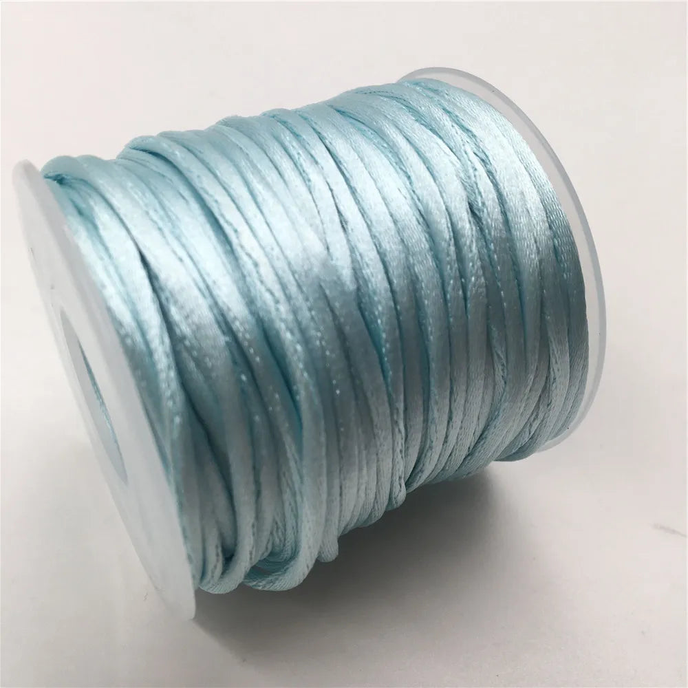 2mm Colorful Rattail Satin Cord Thread Chinese Knot Macrame Bracelet Braided String DIY Tassels Beading Thread 10-225meters