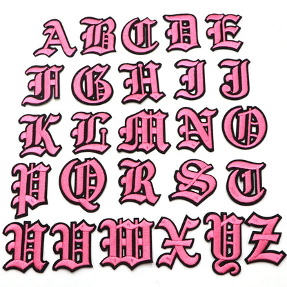 New 1PC Gothic Alphabet Embroidery Patches Iron On Letter Patch A-Z Patch Embroidered Patch Sew On Patches For Clothing Name 