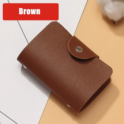 Business Card Holder Anti-theft ID Credit Card Holder Fashion Women's 24 Cards Slim PU Leather Pocket Case Coin Purse Wallet