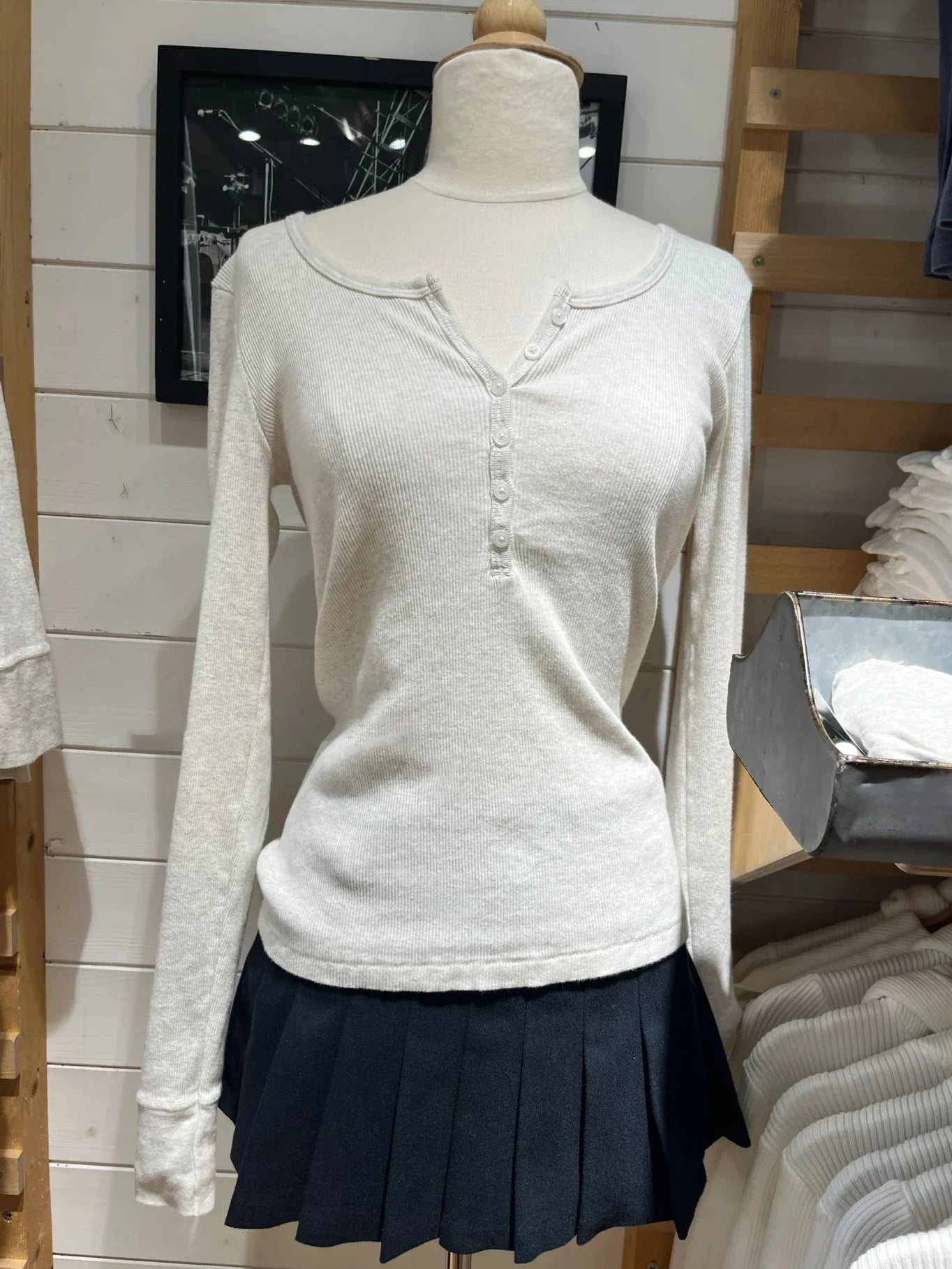 Six Buttons Ribbed Long Sleeve T-shirts Women Spring Round Neck Cotton Slim Tee Top Female Sweet Cute Pink Tshirt Y2k Tops Ne