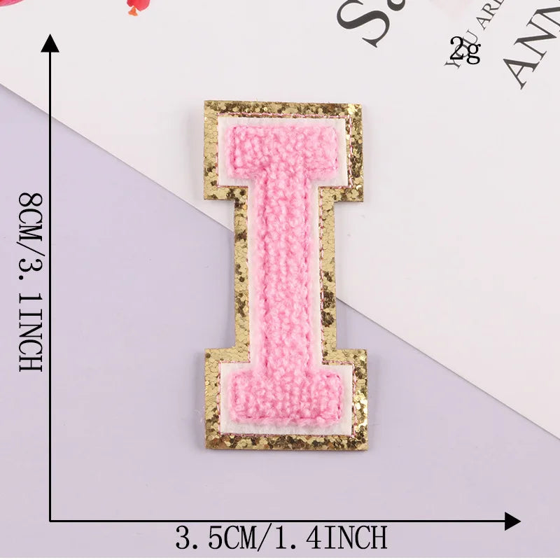 8CM Patch Letters for Clothes Alphabet Sticky Letter Clothing Bags Jacket Iron on Letter Emblems Chenille Patches for DIY MC0