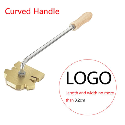 Custom Branding Iron Stamp DIY LOGO Heating Brass Embosser Seals with Handle for Wood Leather Cake Hamburger Wedding Party Cr