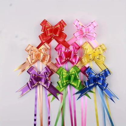 100pcs Party Wedding Christmas Tree Hanging Decorated Ribbon Bow Bag Gift Wrapping & Decorat Bow Knot Ribbon Butterfly Pull B