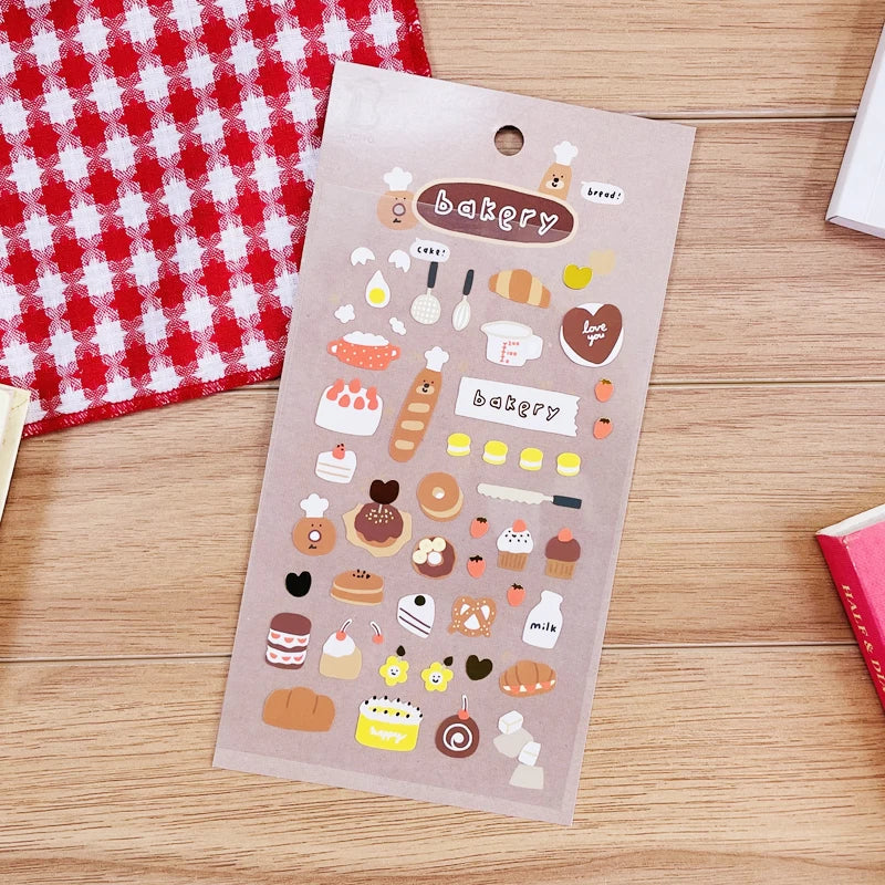 Korean Import Suatelier Baking Bread Cake Desserts Food Stickers Scrapbooking Diy Journal Stationery Sticker Deco School Supp