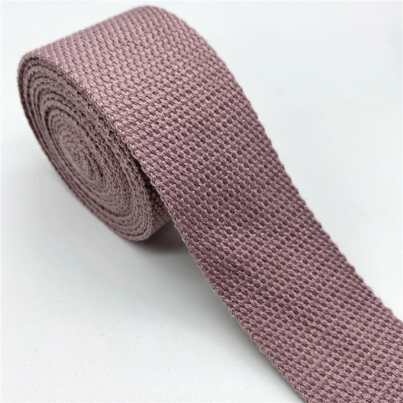 25mm 30mm 38mm 2yards Cotton Webbing Strap Canvas Cotton Ribbon For Knapsack Strapping Bags Crafts DIY Belt Bag Dog Accessori