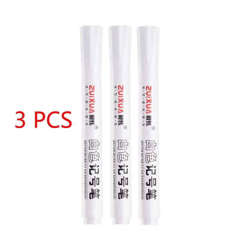 1/3/5 Pcs White Marker Pens 2.0mm Oily Waterproof White Gel Pen DIY Graffiti Sketching Markers Stationery Wrting School Suppl