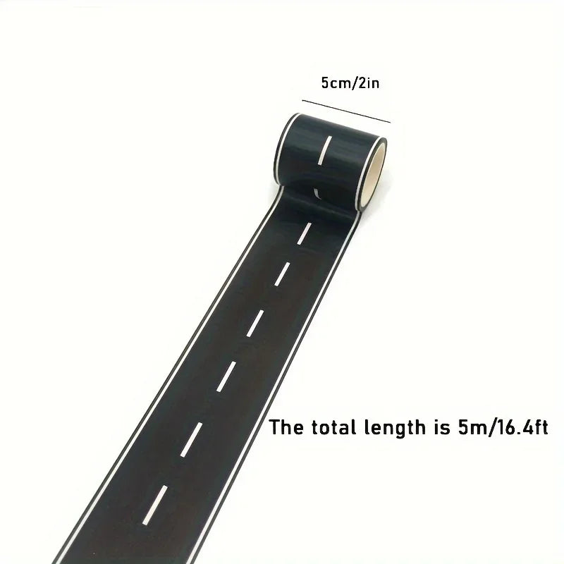 Cartoon Style Reusable Road Stickers, Black Polyurethane Road Tape, Suitable for Party Racing Decoration