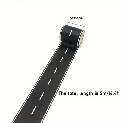 Cartoon Style Reusable Road Stickers, Black Polyurethane Road Tape, Suitable for Party Racing Decoration