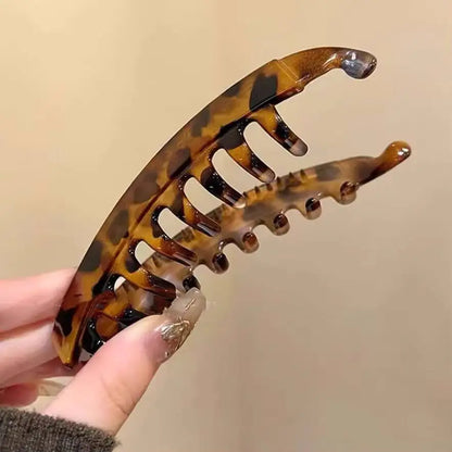 Tortoiseshell Banana Hair Clip Fish Shaped Hairpin For Women Hair Accessories Hairgrips Twist Clamp Ponytail Barrettes Headwe