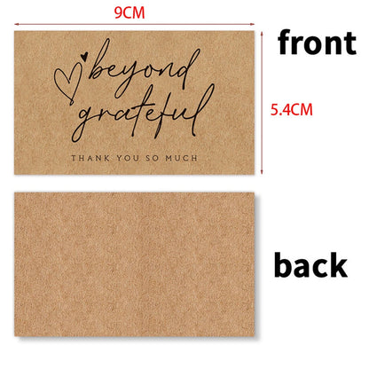 50pcs Natural Kraft Paper Thank You Cards for Small Business Appreciation Enterprise Thank You For Your Order Card Greeting C