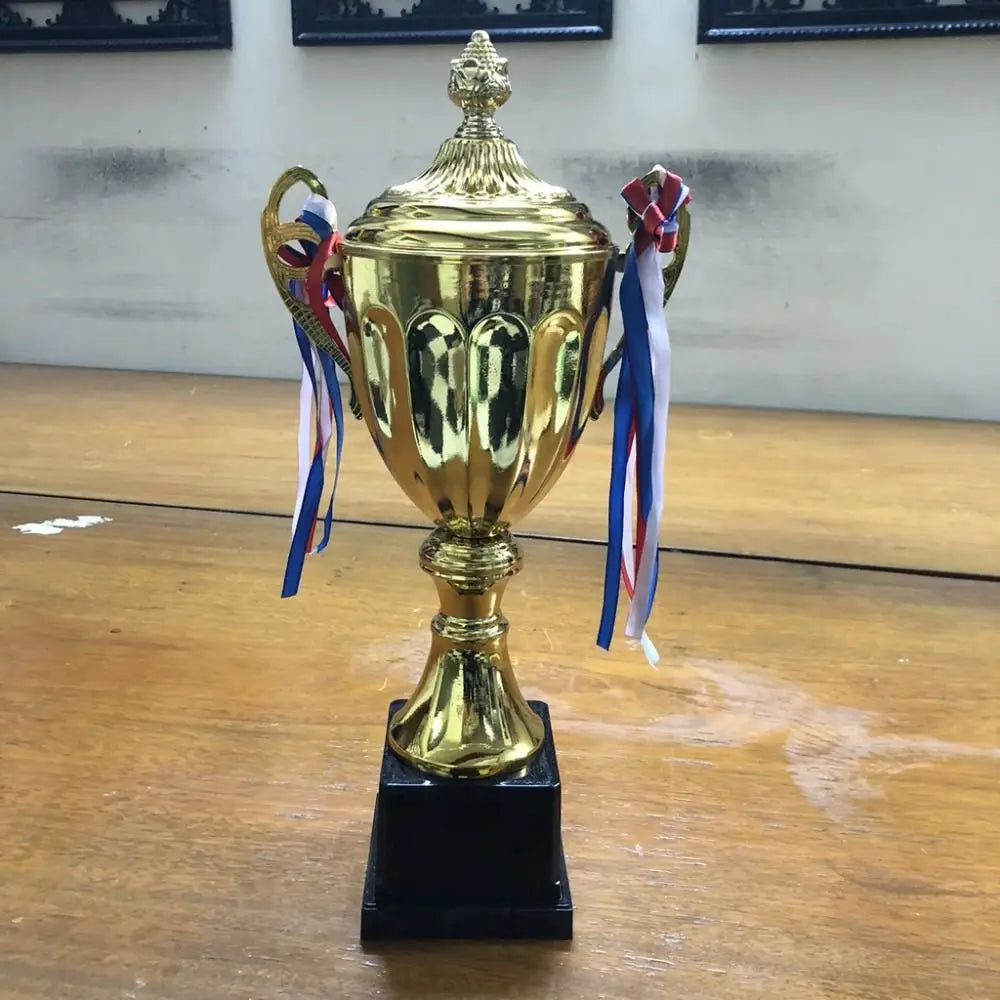 Sports Games Gold Trophy Awards Champion Metal Model Small Prize Cup with Lid School Rewarding Supply Winner Award Trophy Toy