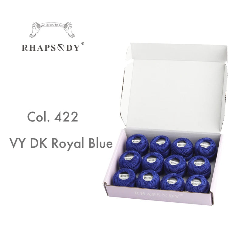 Rhapsody Size #8 Pearl Cotton Crochet Thread Embroidery Craft Needle Cross Stitch Egyptian Cotton Mercerized 12 Balls Set - 4